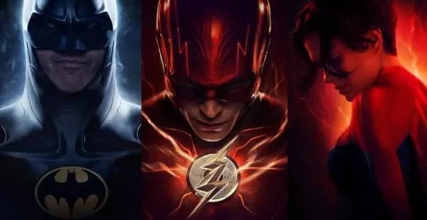 The Flash character posters feature Barry Allen, Batman and Supergirl