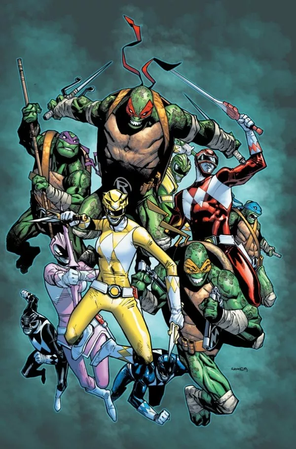 Humberto Ramos covers Mighty Morphin Power Rangers/Teenage Mutant Ninja  Turtles #2