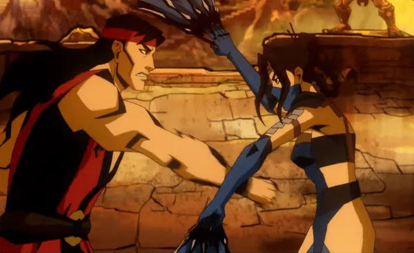 Liu Kang and Kitana throw down in Mortal Kombat Legends Scorpions Revenge  clip  SYFY WIRE
