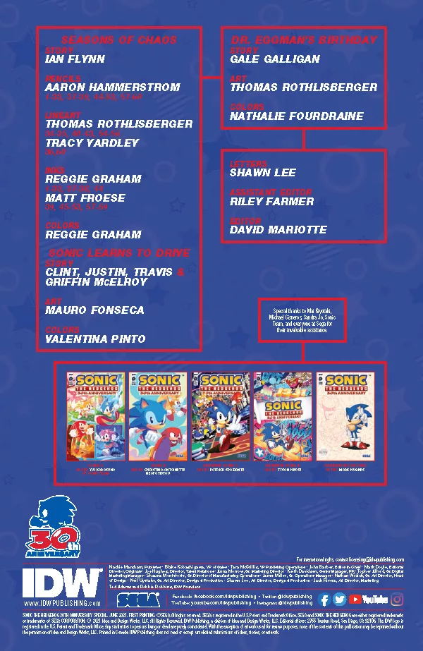 IDW Sonic the Hedgehog: Amy's 30th Anniversary Special Previews