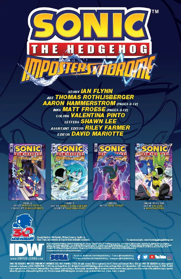 IDWSonicNews på X: Sonic the Hedgehog: Imposter Syndrome #1 &