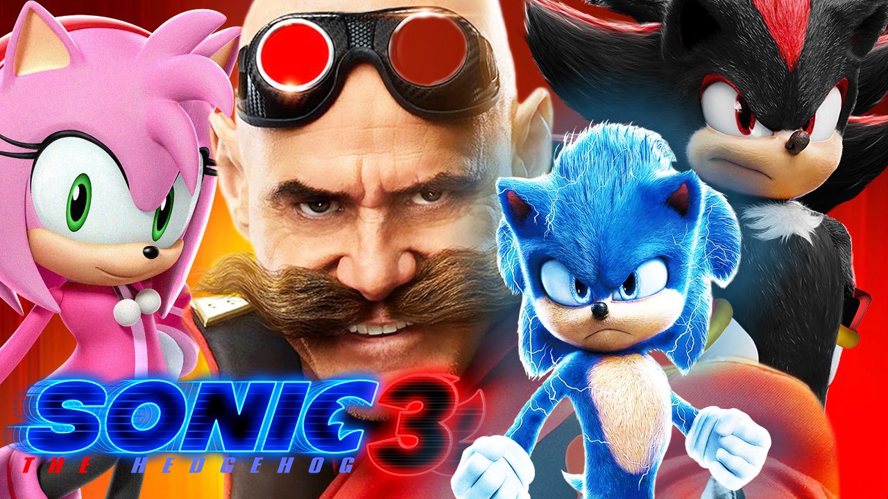 All the sonic the hedgehog characters: sonic, egg man, amy, shadow
