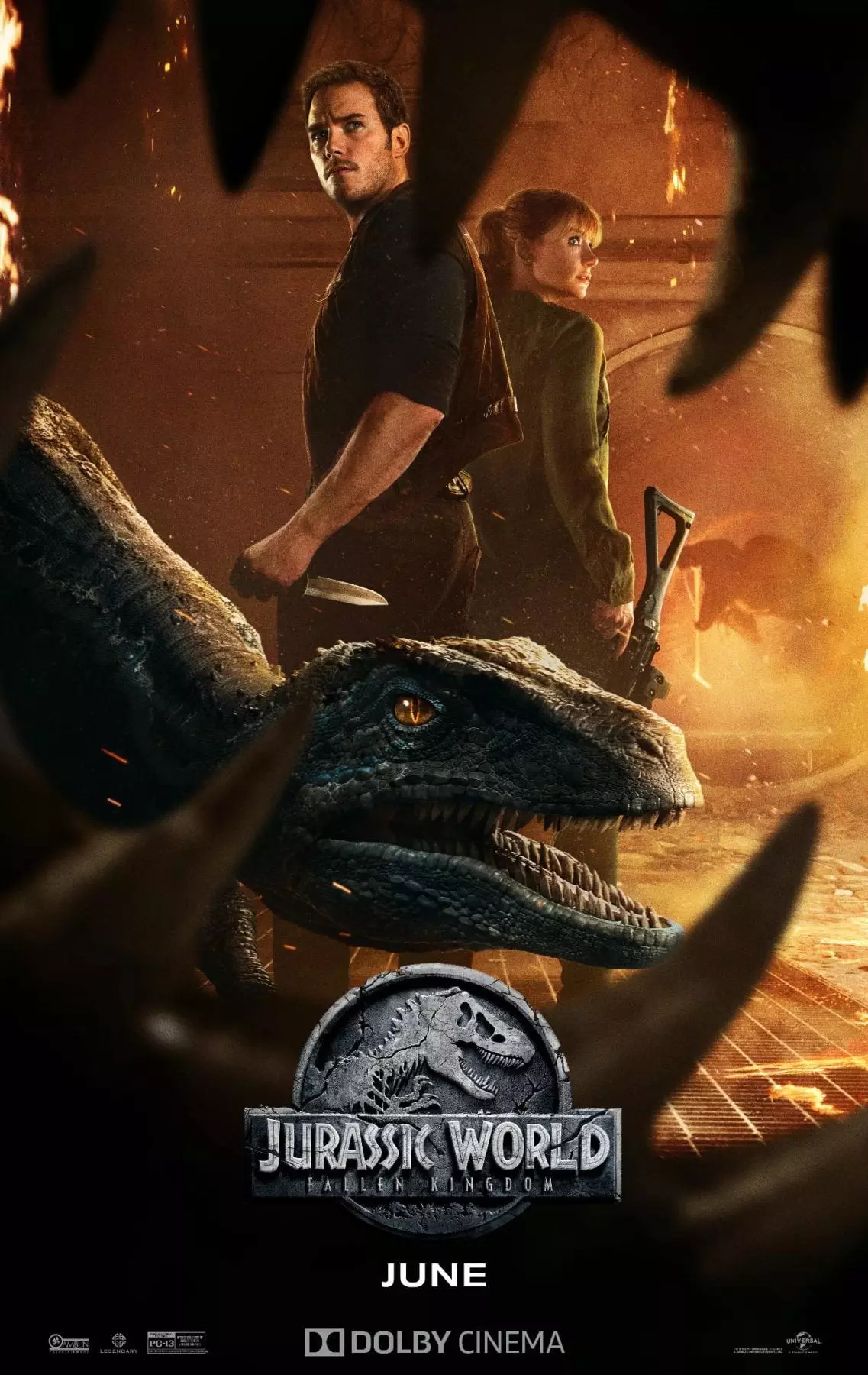 Owen Claire And Blue Featured On Latest Jurassic World Fallen Kingdom Poster 