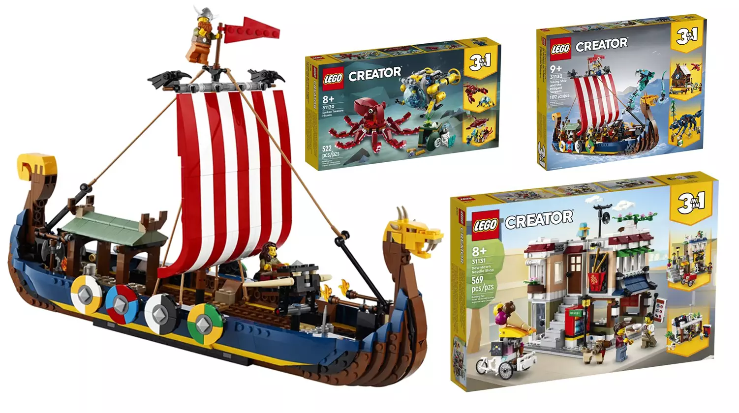 LEGO Creator Summer 2022 sets include Viking Longships, Midgard ...